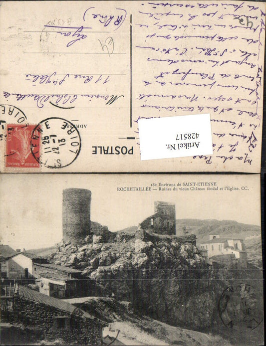 428517,Rhone-Alpes Loire Saint-Etienne Rochetaillee Ruines Chateau Schlossruine