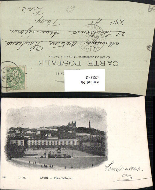 428532,Rhone-Alpes Rhone Lyon Place Bellecour Teilansicht