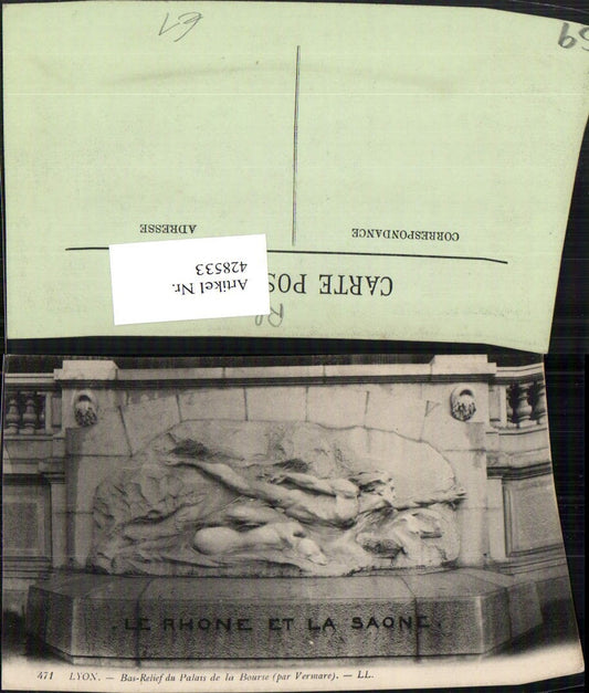 428533,Rhone-Alpes Rhone Lyon Bas-Relief du Palais de la Bourse