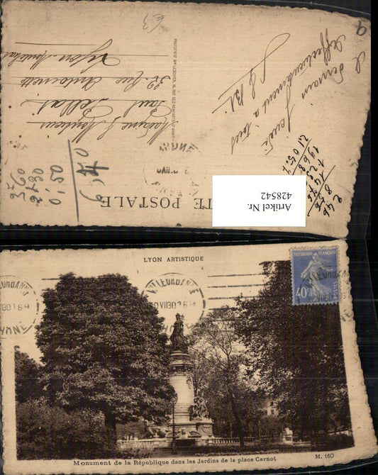 428542,Rhone-Alpes Rhone Lyon Monument de la Republique dans les Jardins
