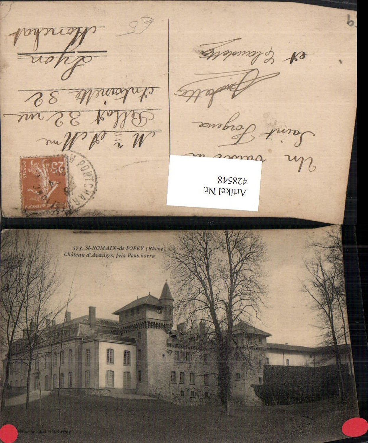 428548,Rhone-Alpes Rhone St-Romain-de-Popey Chateau d'Avauges Schloss