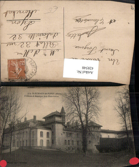 428548,Rhone-Alpes Rhone St-Romain-de-Popey Chateau d'Avauges Schloss