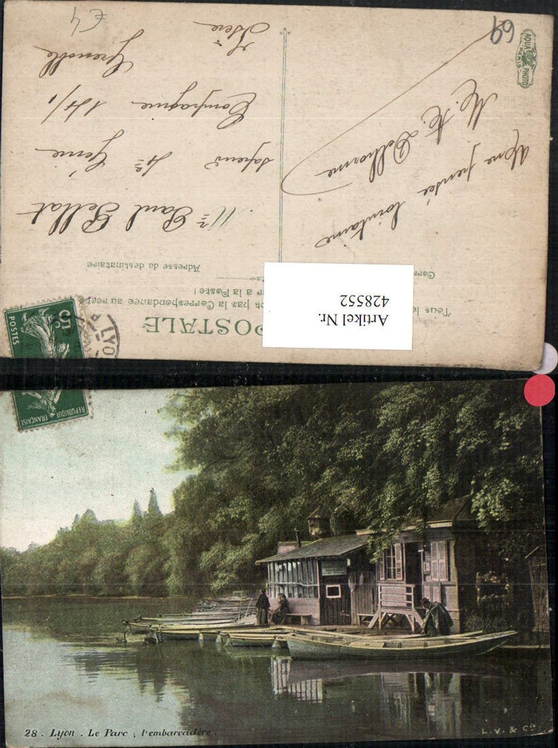 428552,Rhone-Alpes Rhone Lyon Le Parc embarcadere Anlegestelle Boote