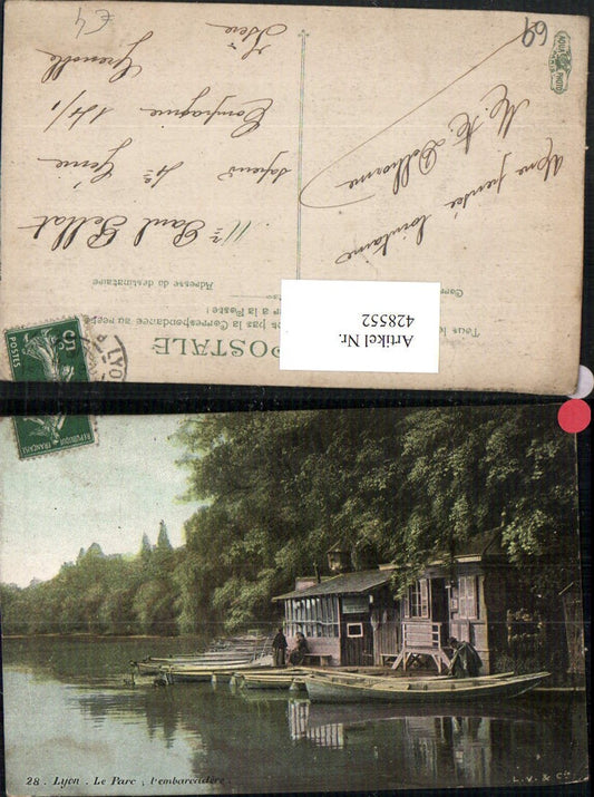 428552,Rhone-Alpes Rhone Lyon Le Parc embarcadere Anlegestelle Boote