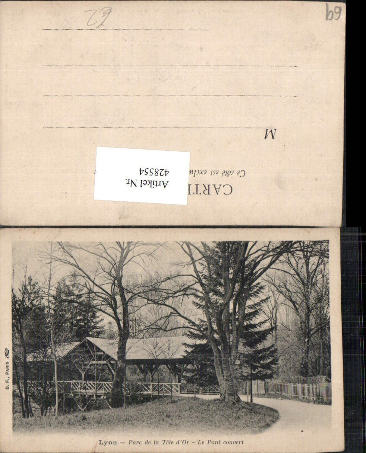 428554,Rhone-Alpes Rhone Lyon Parc de la Tete d'Or Pont couvert Brücke