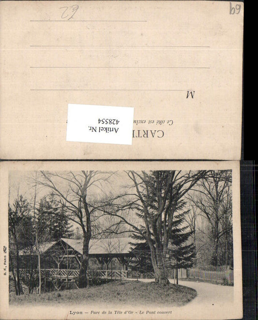 428554,Rhone-Alpes Rhone Lyon Parc de la Tete d'Or Pont couvert Brücke