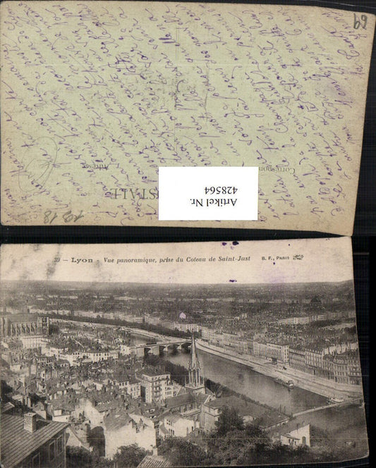428564,Rhone-Alpes Rhone Lyon Vue panoramique prise du Coteau de Saint-Just Totale