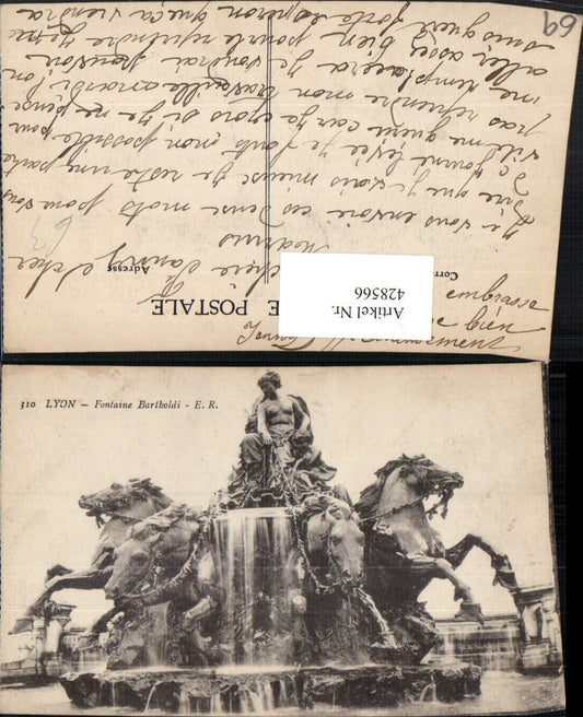 428566,Rhone-Alpes Rhone Lyon Fontaine Bartholdi Brunnen Statue