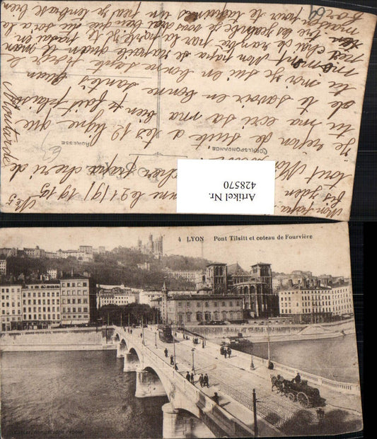 428570,Rhone-Alpes Rhone Lyon Pont Tilsitt et coteau de Fourviere Brücke