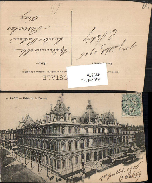428576,Rhone-Alpes Rhone Lyon Palais de la Bourse Börse Gebäude