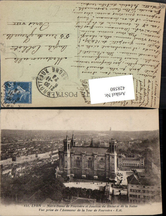 428580,Rhone-Alpes Rhone Lyon Notre-Dame de Fourviere et Jonction du Rhone Kirche