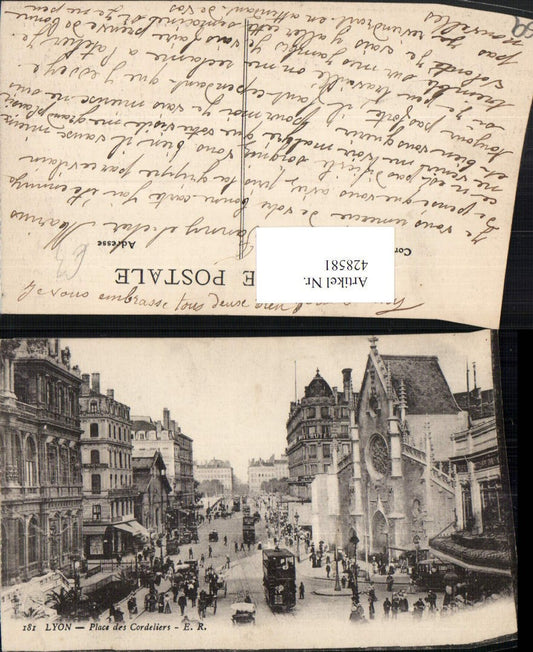 428581,Rhone-Alpes Rhone Lyon Place des Cordeliers Straßenansicht
