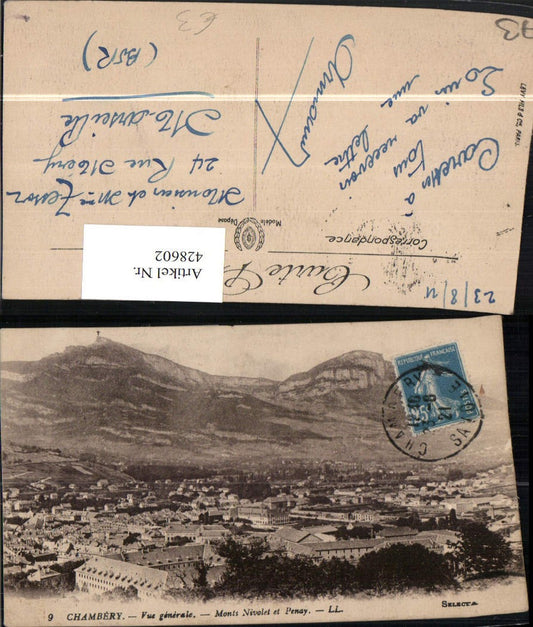 428602,Rhone-Alpes Savoie Chambery Vue generale Monts Nivolet et Penay Totale
