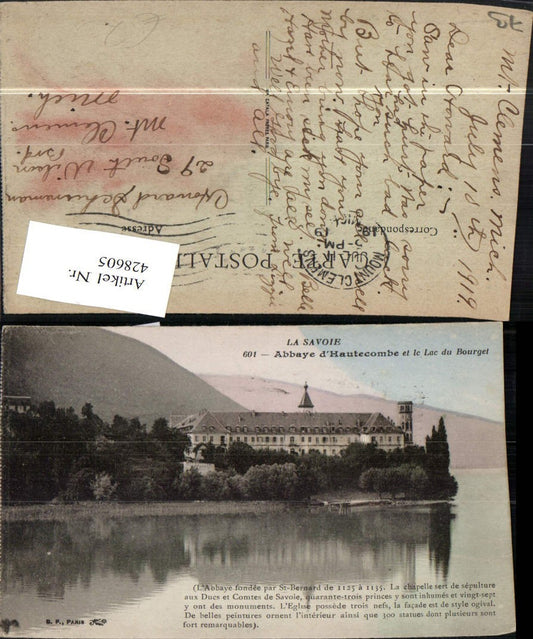 428605,Rhone-Alpes Savoie Abbaye d'Hautecombe et le Lac du Bourget Abtei