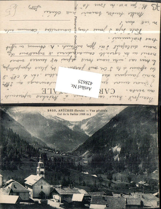 428625,Rhone-Alpes Savoie Areches Vue generale Teilansicht Kirche Bergkulisse