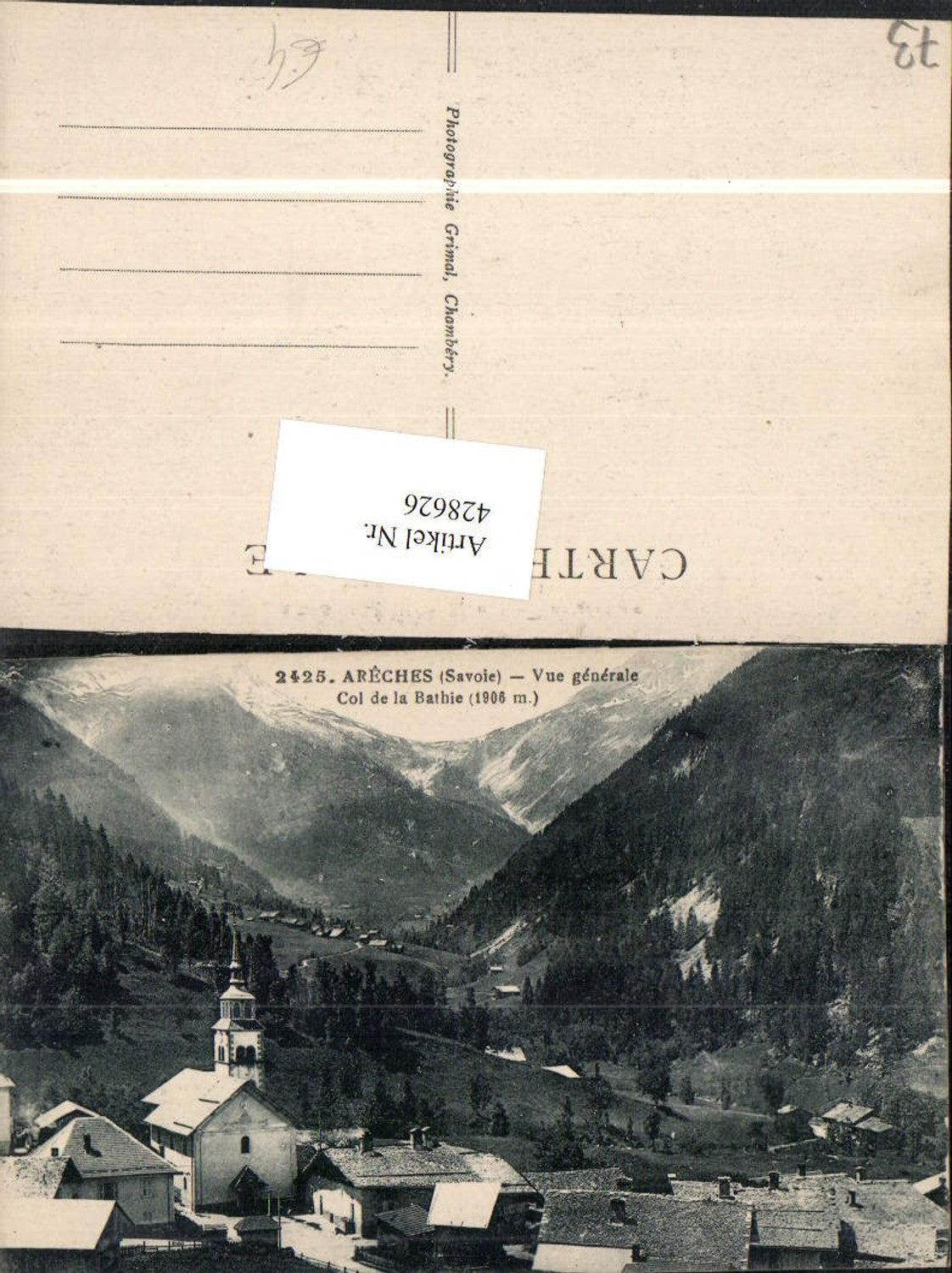 428626,Rhone-Alpes Savoie Areches Vue generale Teilansicht Kirche Bergkulisse