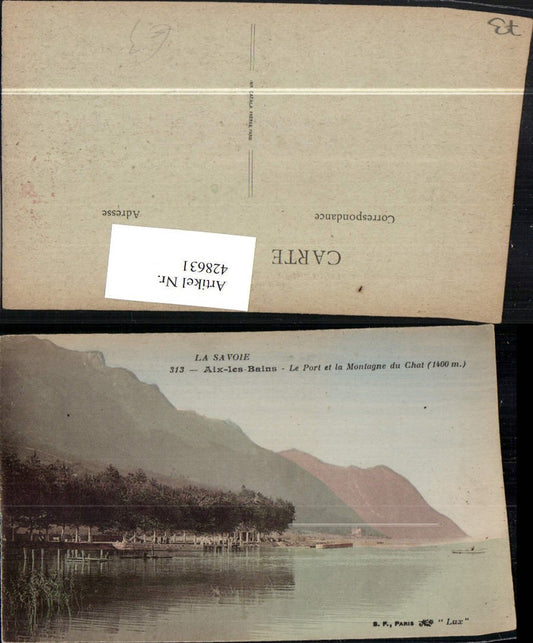 428631,Rhone-Alpes Savoie Aix-les-Bains Le Port et la Montagne du Chat See