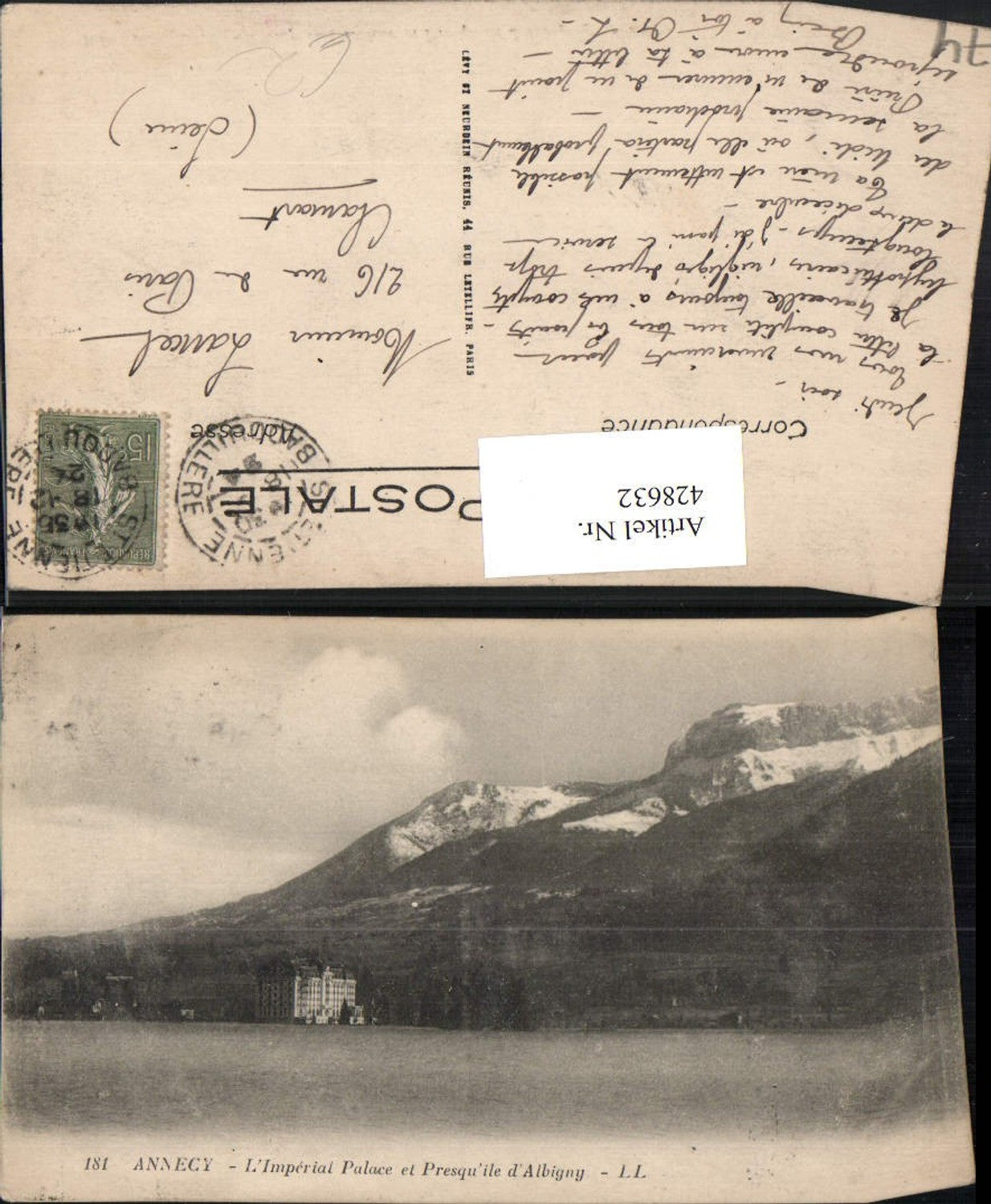 428632,Rhone-Alpes Haute-Savoie Annecy L'Imperal Palace et Presqu'ile d'Albigny Bergkulisse