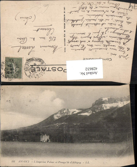 428632,Rhone-Alpes Haute-Savoie Annecy L'Imperal Palace et Presqu'ile d'Albigny Bergkulisse