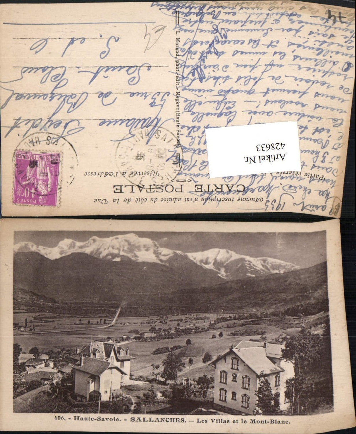 428633,Rhone-Alpes Haute-Savoie Sallanches Les Villas et le Mont-Blanc Bergkulisse