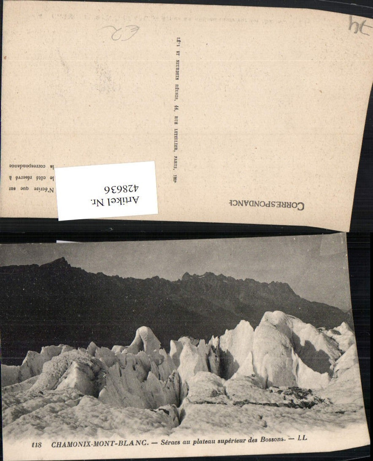 428636,Rhone-Alpes Haute-Savoie Chamonix-Mont-Blanc Seracs au plateau superieur des Bossons