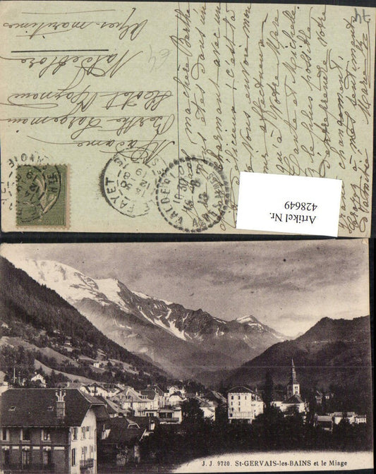 428649,Rhone-Alpes Haute-Savoie St-Gervais-les-Bains et le Miage Totale Bergkulisse