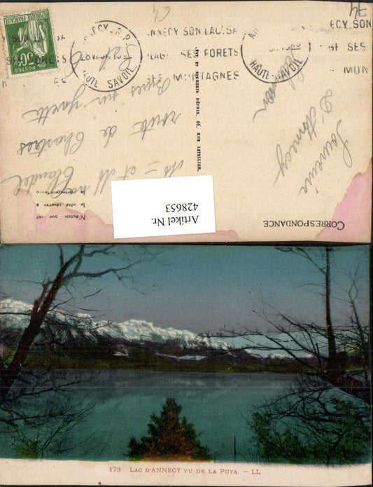 428653,Rhone-Alpes Haute-Savoie Lac d'Annecy vu de la Puya See Bergkulisse