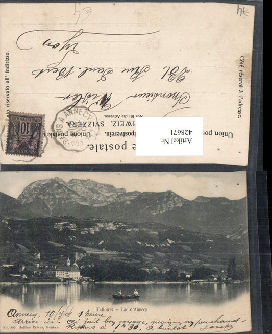 428671,Rhone-Alpes Haute-Savoie Talloires Lac d'Annecy See Abtei Bergkulisse