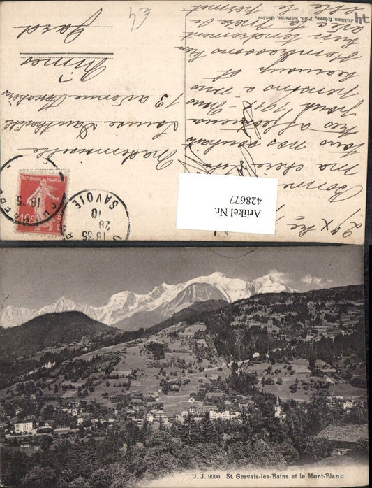 428677,Rhone-Alpes Haute-Savoie St. Gervais-les-Bains et le Mont-Blanc Totale Bergkulisse