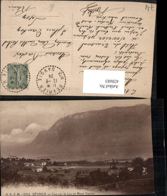 428683,Rhone-Alpes Haute-Savoie Sevrier Vue sur le Lac et Mont Veyrier