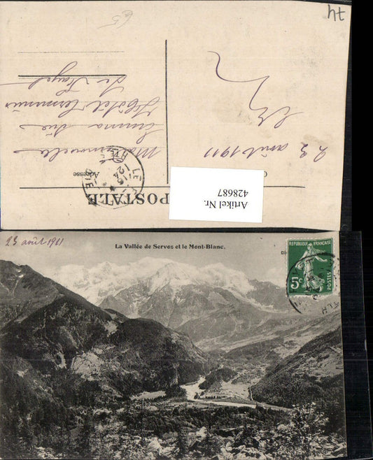 428687,Rhone-Alpes Haute-Savoie La Vallee de Servoz et le Mont-Blanc Bergkulisse