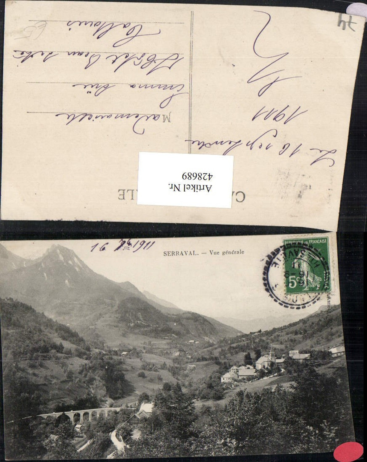 428689,Rhone-Alpes Haute-Savoie Serraval Vue generale Totale Bergkulisse