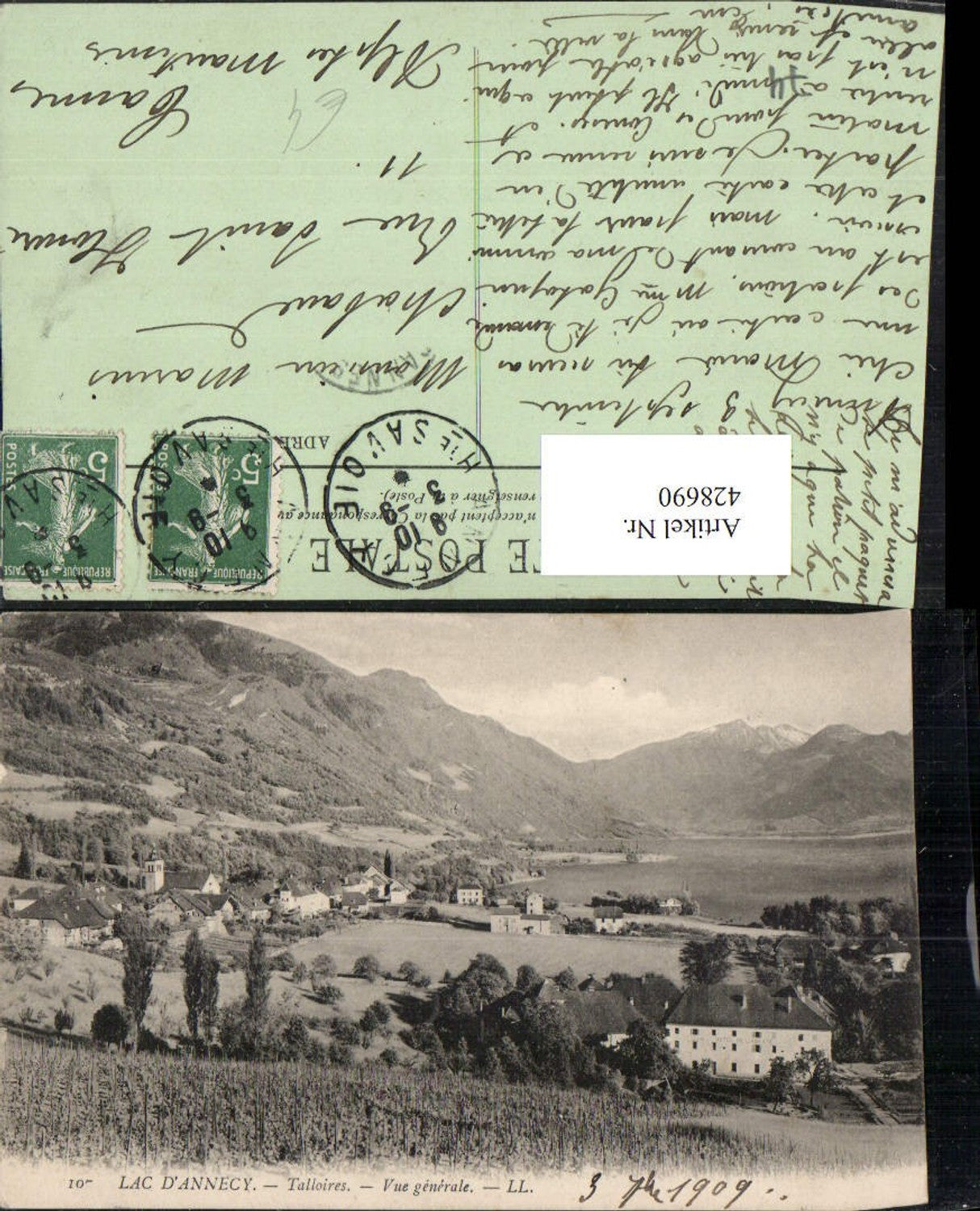 428690,Rhone-Alpes Haute-Savoie Lac d'Annecy Talloires Vue generale Totale