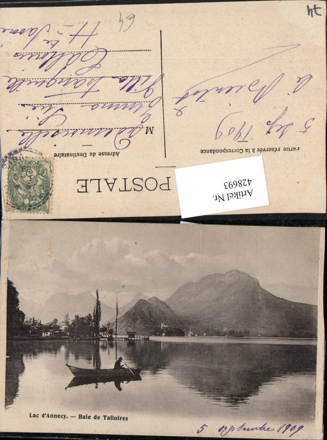 428693,Rhone-Alpes Haute-Savoie Lac d'Annecy Baie de Talloires See Ruderboot