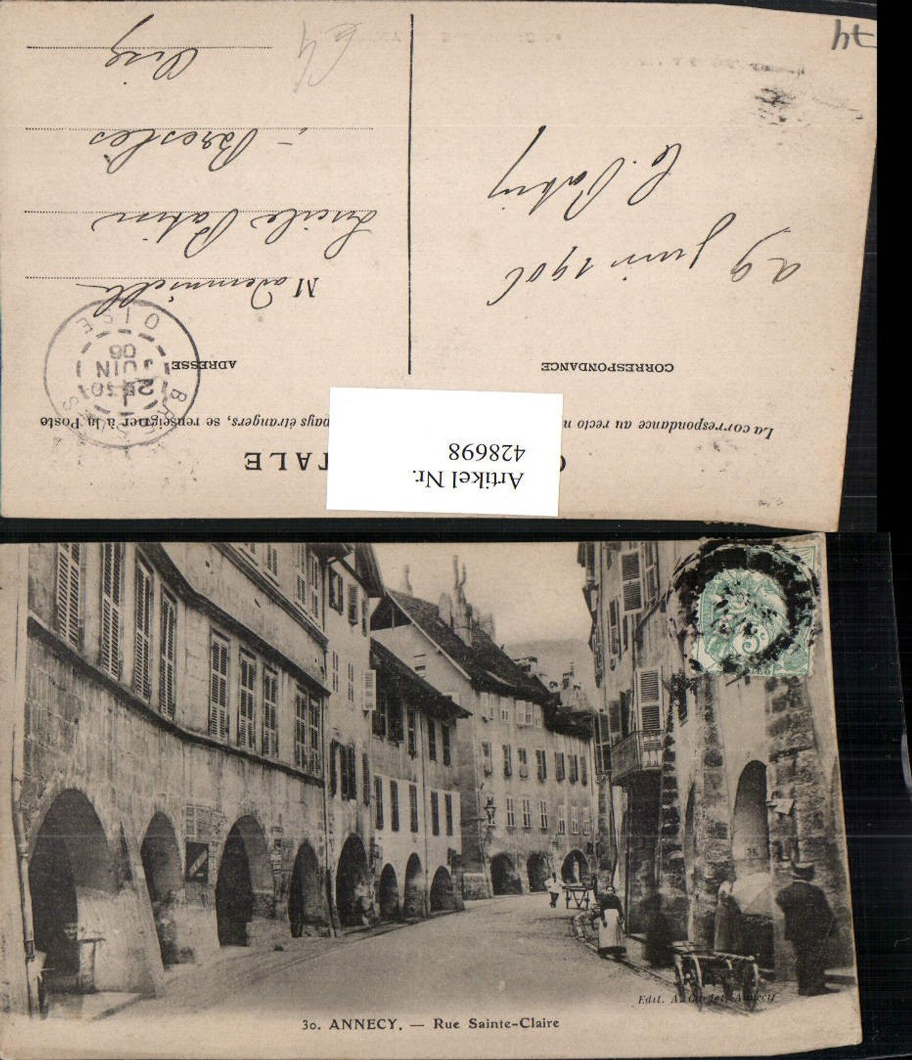 428698,Rhone-Alpes Haute-Savoie Annecy Rue Sainte-Claire Straßenansicht