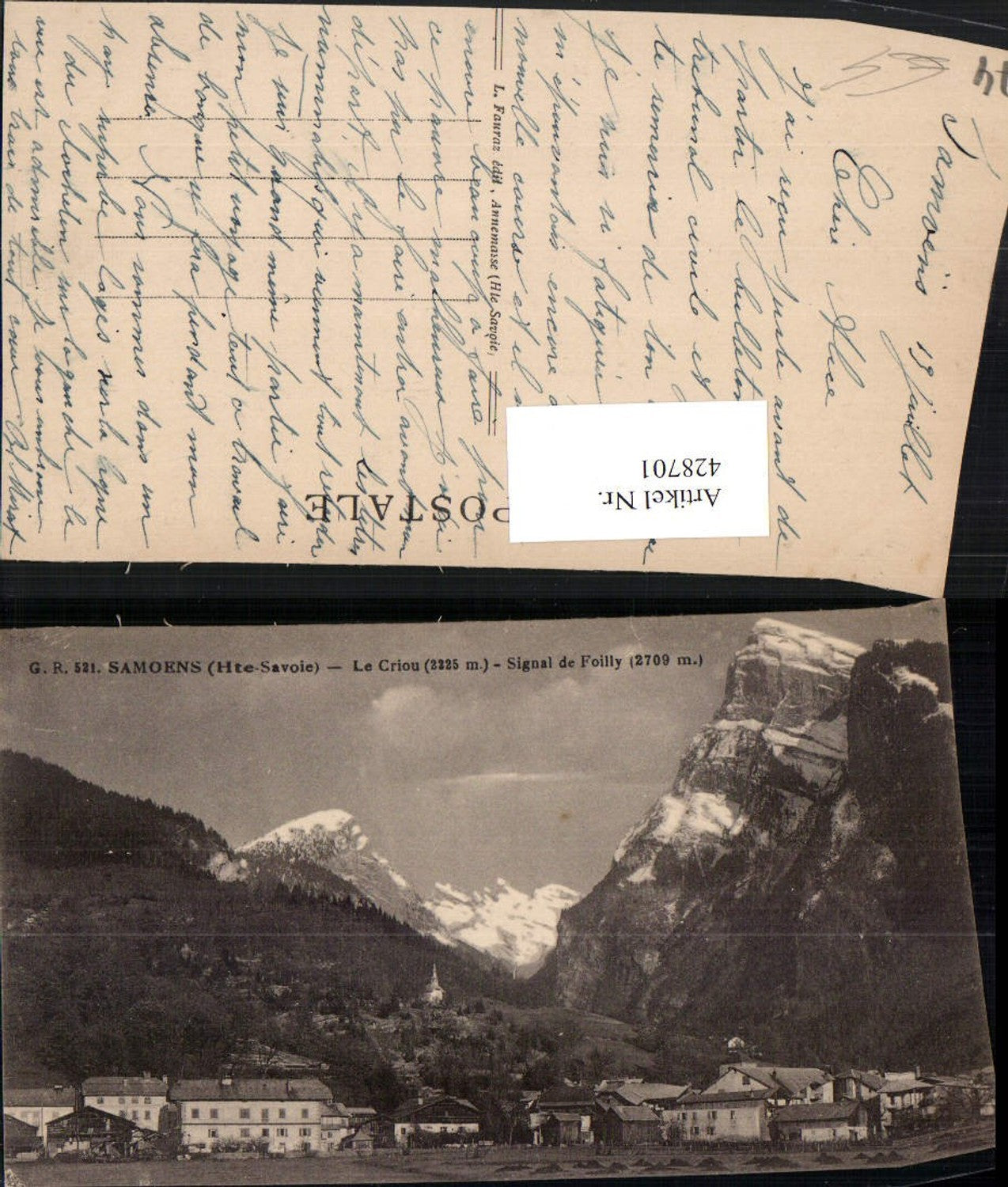 428701,Rhone-Alpes Haute-Savoie Samoens Le Criou Signal de Foilly Teilansicht Bergkulisse