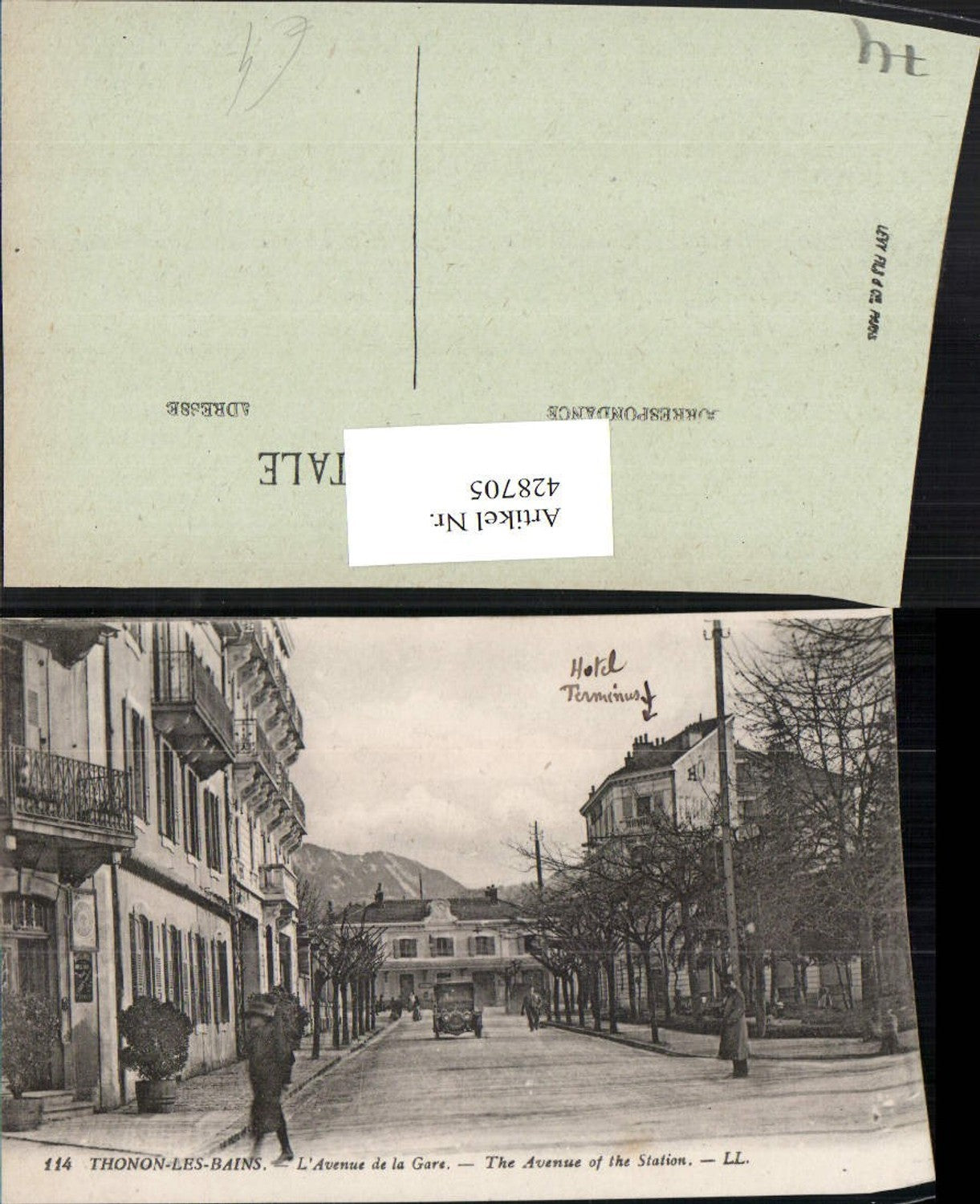 428705,Rhone-Alpes Haute-Savoie Thonon-les-Bains L'Avenue de la Gare Bahnhof Straßenansicht