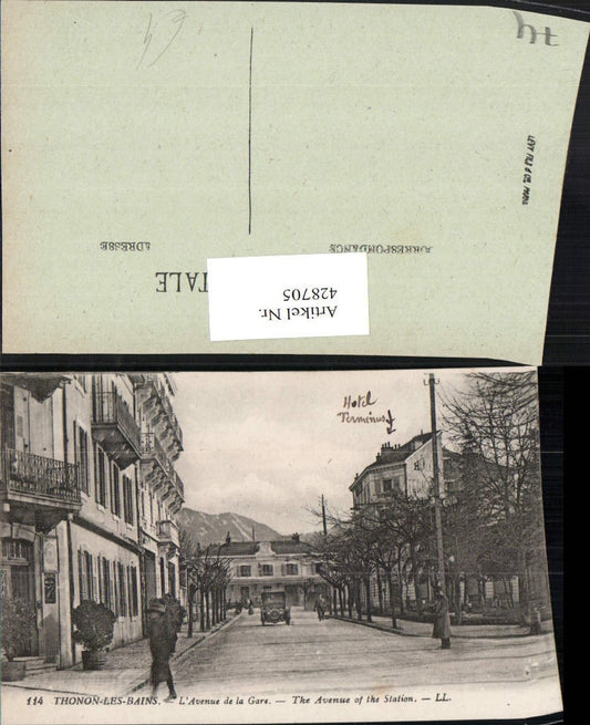 428705,Rhone-Alpes Haute-Savoie Thonon-les-Bains L'Avenue de la Gare Bahnhof Straßenansicht