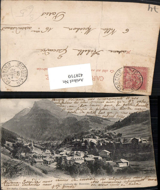 428710,Rhone-Alpes Haute-Savoie Vue generale de Morzine Totale Bergkulisse