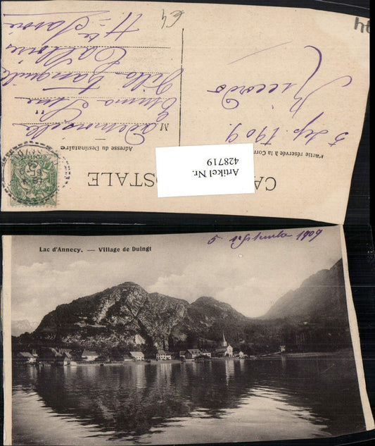 428719,Rhone-Alpes Haute-Savoie Lac d'Annecy Village de Duingt Totale Bergkulisse