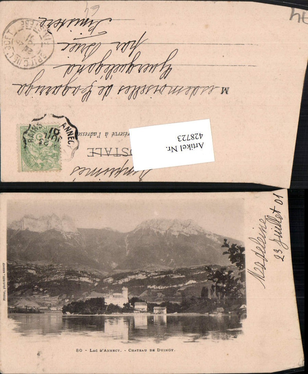 428723,Rhone-Alpes Haute-Savoie Lac d'Annecy Chateau de Duingt Schloss Bergkulisse