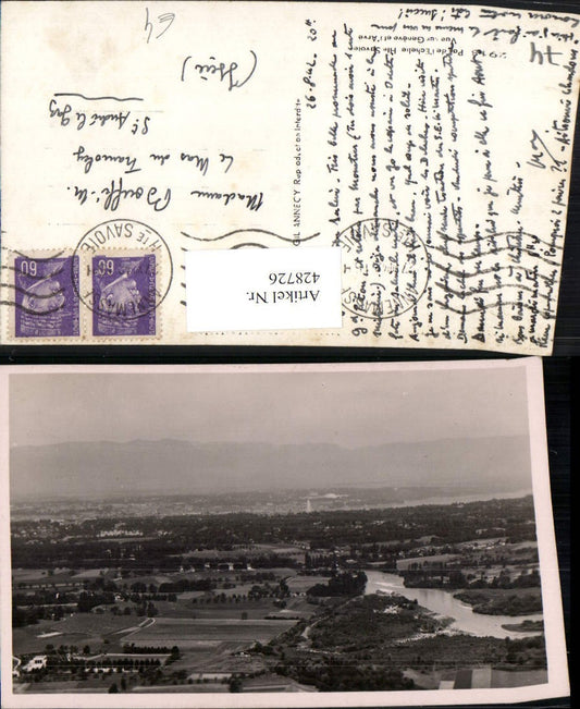 428726,Rhone-Alpes Haute-Savoie Pas de l'Echelle Vue sur Geneve et l'Arve