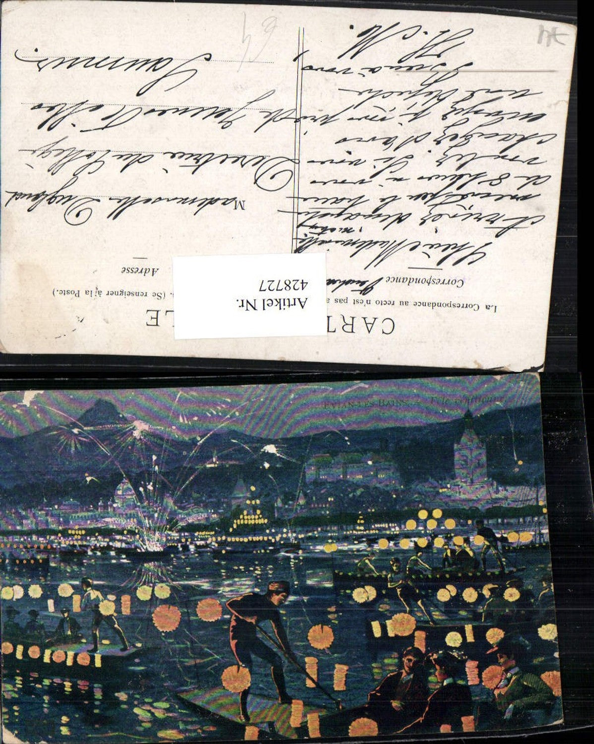 428727,Künstler AK Rhone-Alpes Haute-Savoie Evian-les-Bains Fete Venitienne Boote