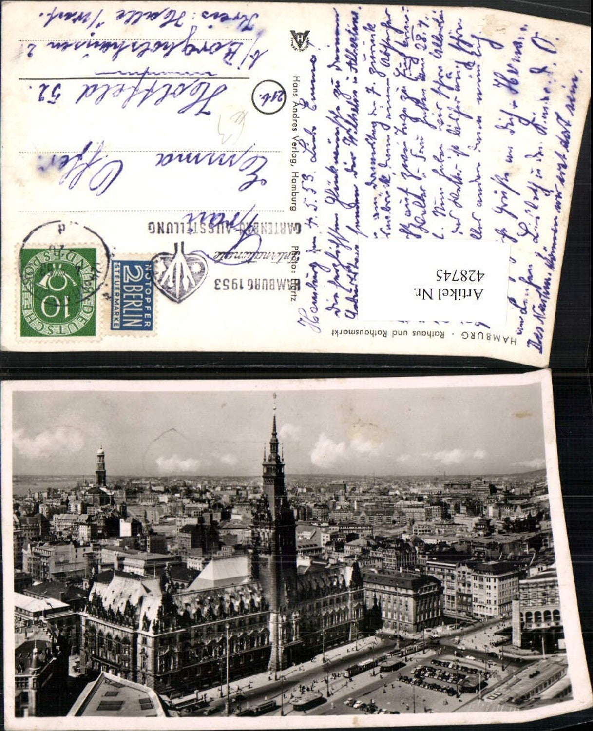 428745,Hamburg Rathaus u. Rathausmarkt Teilansicht