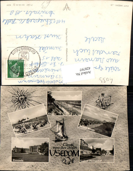 428797,Insel Usedom Koserow Ahlbeck Bansin Zinnowitz Heringsdorf Mehrbildkarte
