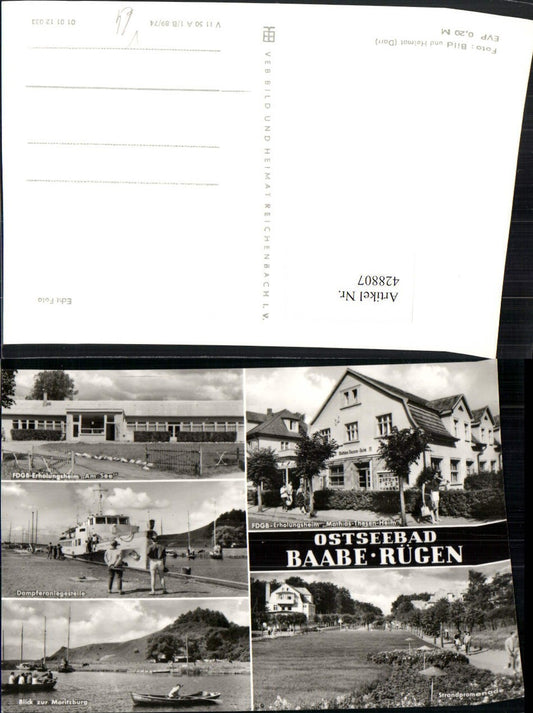 428807,Ostseebad Baabe auf Rügen Dampfer Erholungsheim Mehrbildkarte pub VEB