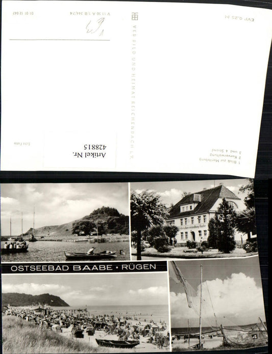 428815,Ostseebad Baabe auf Rügen Strand Strandleben Mehrbildkarte pub VEB