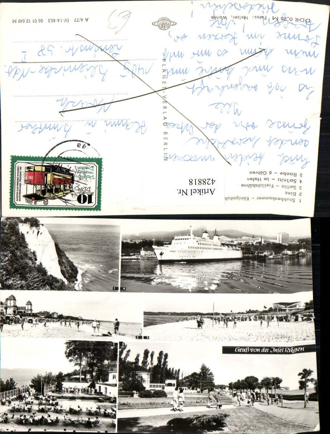 428818,Rügen Stubbenkammer Binz Sellin Saßnitz Dampfer Baabe Mehrbildkarte