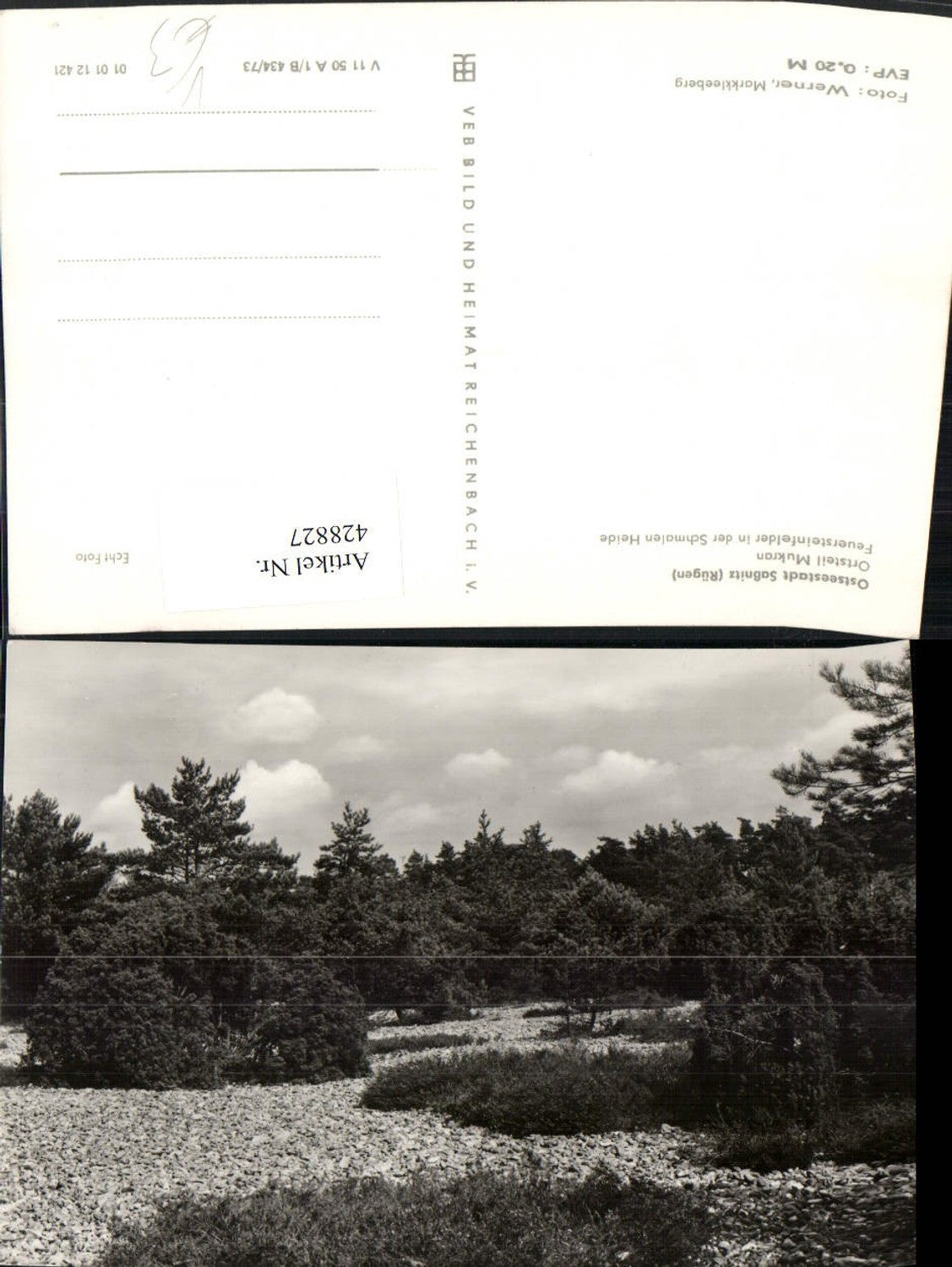 428827,Ostseebad Saßnitz auf Rügen Mukran Feuersteinfelder in d. Schmalen Heide pub VEB