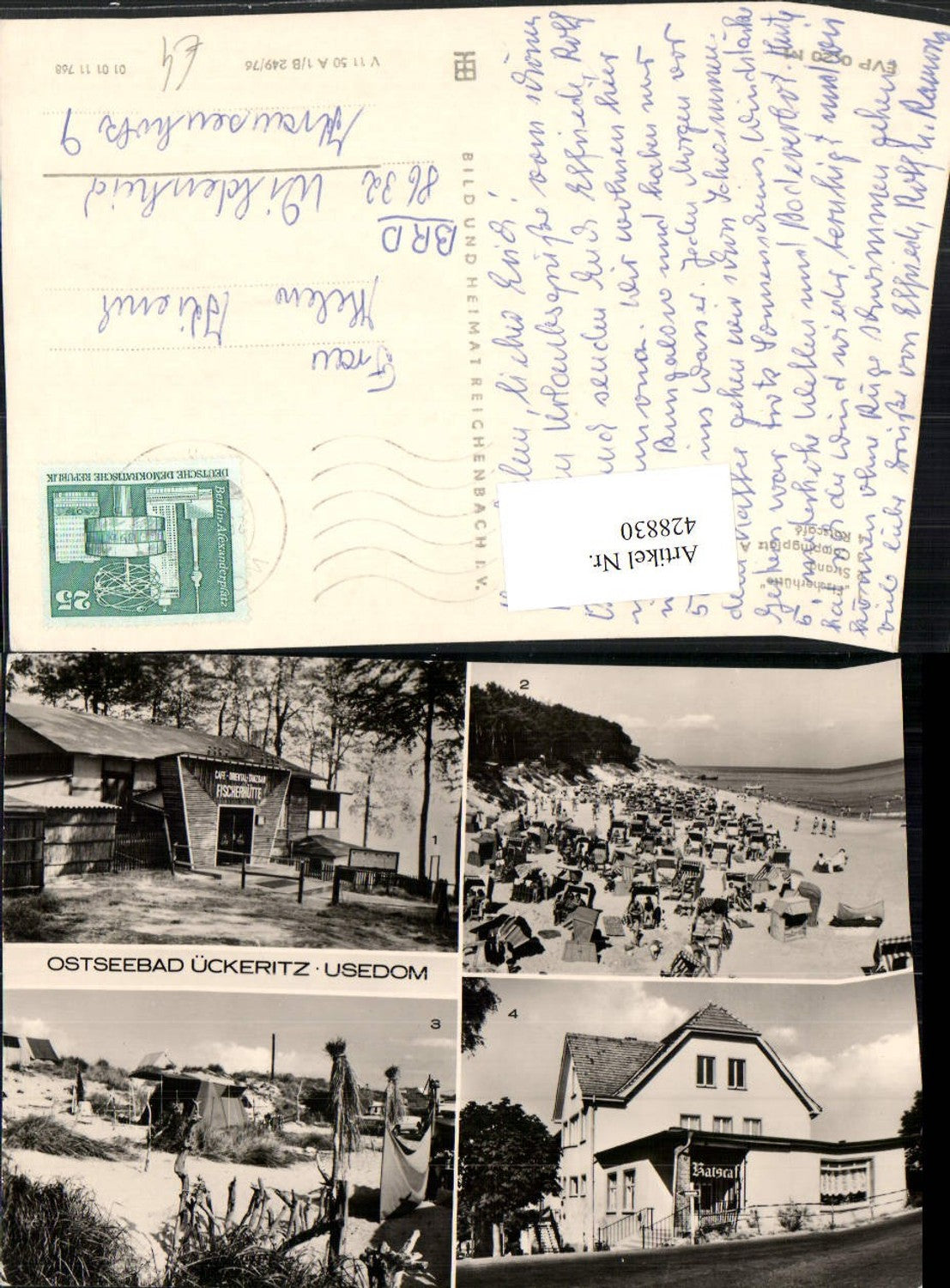 428830,Ostseebad Ückeritz auf Usedom Strand Strandleben Camping Mehrbildkarte